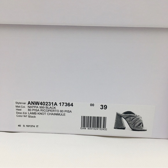 J. W. Anderson Chain Link Heel Mule Black Napa Size EU 39  US 9 Medium - Picture 16 of 16